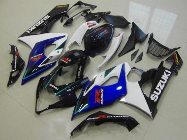 2005-2006 White Blue Glossy Black Suzuki GSXR 1000 Motorcycle Fairings