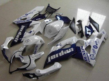 2005-2006 White Dark Blue Jordan Suzuki GSXR 1000 Motorcycle Fairings