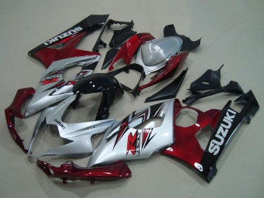 2005-2006 Silver Red Black Suzuki GSXR 1000 Motorcycle Fairing