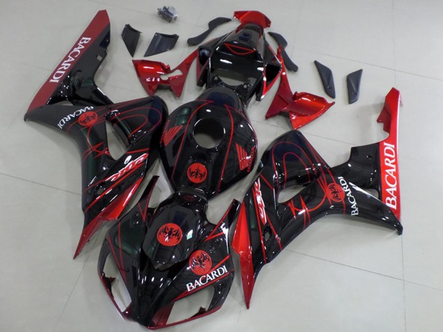2006-2007 Red Glossy Black Bacardi Honda CBR1000RR Motorcycle Fairings