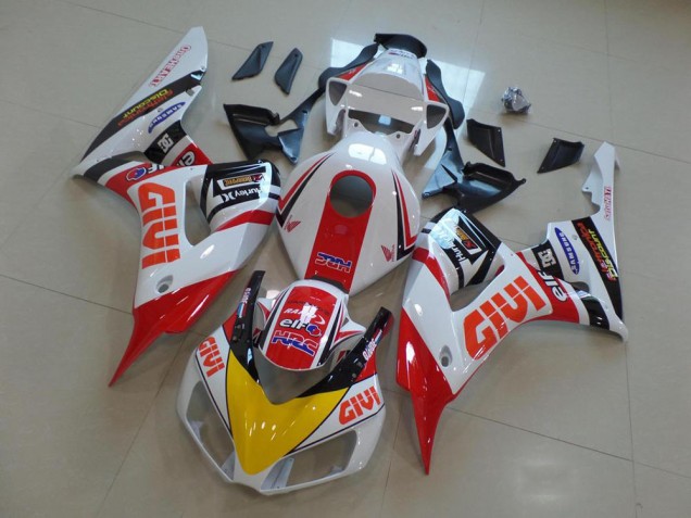 2006-2007 White Red Yellow Glossy Black Givi HRC Honda CBR1000RR Motorcycle Fairings