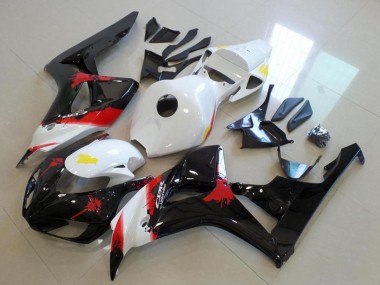 2006-2007 White Red Glossy Black Honda CBR1000RR Bike Fairings