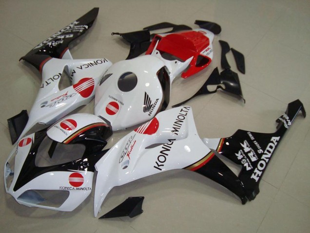 2006-2007 White Red Glossy Black Konica Minolta Honda CBR1000RR Motorcycle Fairing