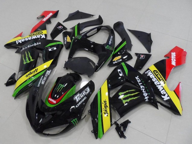 2006-2007 Glossy Black Red Yellow Green Monster Kawasaki ZX10R Motorcycle Fairings