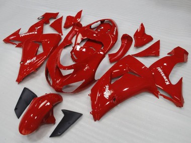 2006-2007 Red White Kawasaki ZX10R Motorcycle Fairings