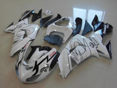 2006-2007 White Black Red Motul Corona Extra Kawasaki ZX10R Motorcycle Fairings
