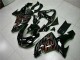 2006-2007 Glossy Black Red Flame Kawasaki ZX10R Motorcycle Fairing Kits