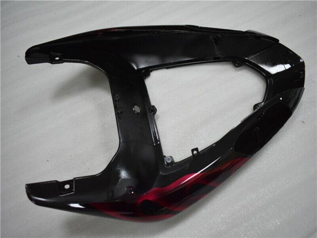 2006-2007 Glossy Black Red Flame Kawasaki ZX10R Motorcycle Fairing