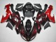2006-2007 Glossy Black Red Flame Kawasaki ZX10R Motorcycle Fairing