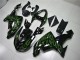 2006-2007 Glossy Black Green Flame Kawasaki ZX10R Motorcycle Fairings