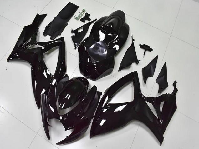 2006-2007 Glossy Black Suzuki GSXR 600/750 Bike Fairings