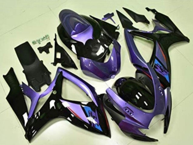 2006-2007 Purple Glossy Black Blue Suzuki GSXR 600/750 Motorcycle Fairings