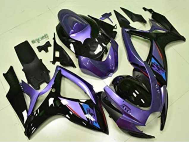 2006-2007 Purple Glossy Black Blue Suzuki GSXR 600/750 Motorcycle Fairings