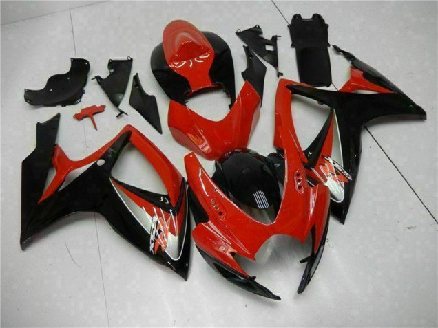 2006-2007 Red Glossy Black Suzuki GSXR 600/750 Motorcycle Fairings