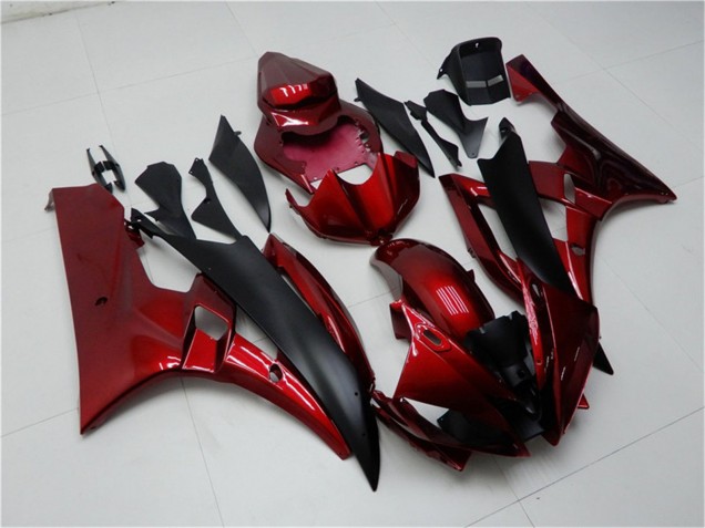 2006-2007 Red Matte Black Yamaha YZF R6 Motorcycle Fairing Kits