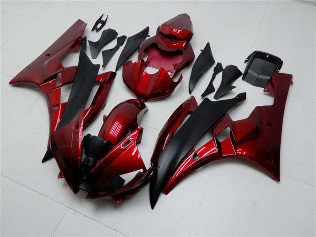 2006-2007 Red Matte Black Yamaha YZF R6 Motorcycle Fairing Kits