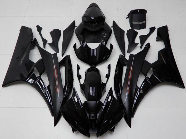 2006-2007 Glossy Black Matte Black Yamaha YZF R6 Motorcycle Fairing Kits