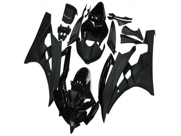 2006-2007 Glossy Black Matte Black Yamaha YZF R6 Motorcycle Fairing