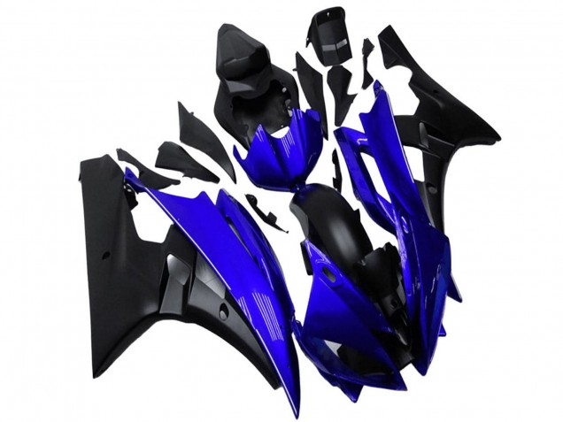 2006-2007 Blue Matte Black Yamaha YZF R6 Motorcycle Fairing