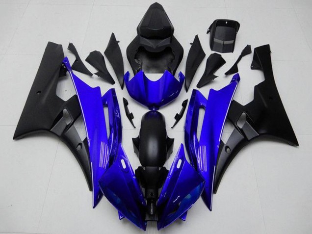 2006-2007 Blue Matte Black Yamaha YZF R6 Motorcycle Fairing