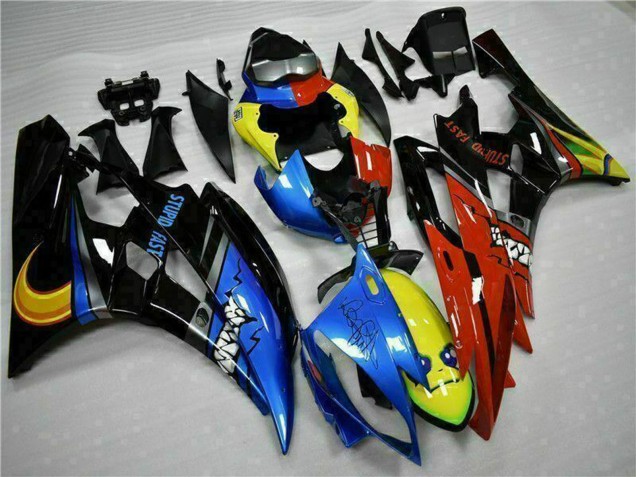2006-2007 Yellow Blue Red Glossy Black Shark Yamaha YZF R6 Motorcycle Fairings