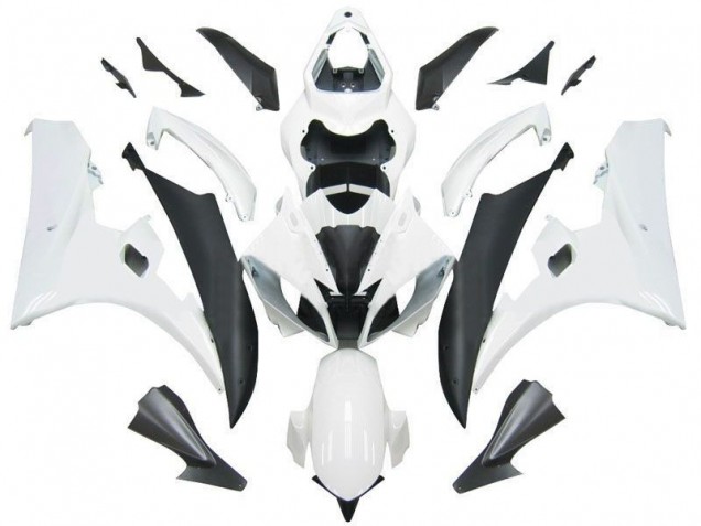 2006-2007 White Matte Black Yamaha YZF R6 Motorcycle Fairings