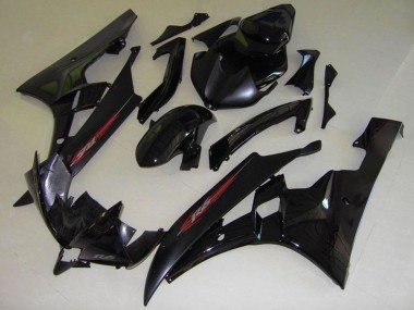 2006-2007 Glossy Black Matte Black Red OEM Style Yamaha YZF R6 Motorcycle Fairings