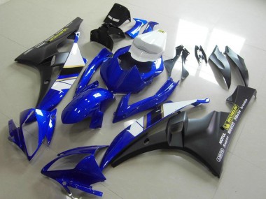 2006-2007 White Blue Matte Black Motul Michelin Yamaha YZF R6 Motorcycle Fairings