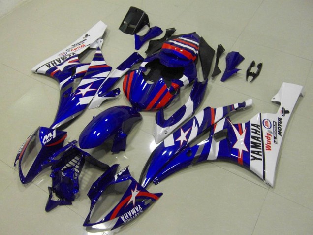 2006-2007 White Blue Red Motul Michelin Yamaha YZF R6 Motorcycle Fairings