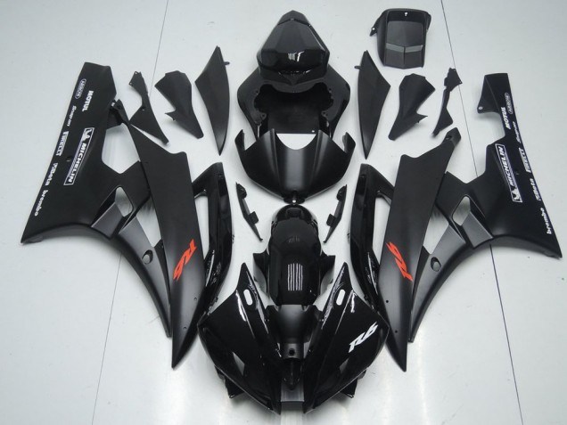 2006-2007 Glossy Black Matte Black Red Motul Michelin Yamaha YZF R6 Motorcycle Fairings