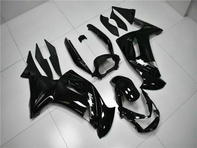 2006-2008 Glossy Black White Kawasaki EX650 Motorcycle Fairings