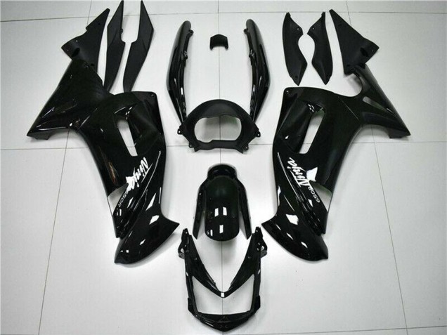 2006-2008 Glossy Black White Kawasaki EX650 Motorcycle Fairings