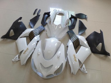 2006-2011 White Matte Black Gold Ninja Kawasaki ZX14R ZZR1400 Motorcycle Fairings