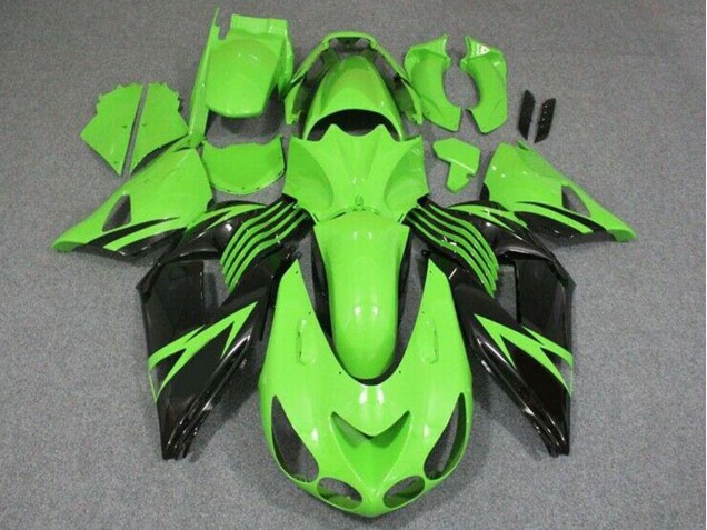 2006-2011 Green Glossy Black Kawasaki ZX14R ZZR1400 Motorcycle Fairing