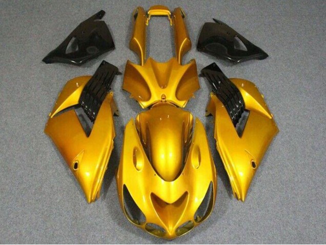 2006-2011 Gold Glossy Black Kawasaki ZX14R ZZR1400 Motorcycle Fairings