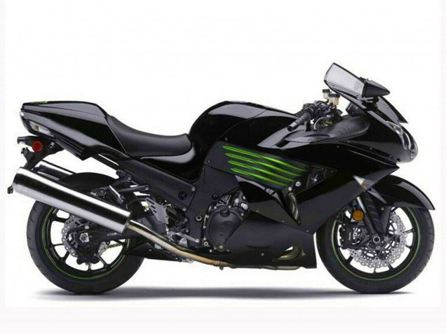 2006-2011 Glossy Black Green Kawasaki ZX14R ZZR1400 Motorcycle Fairings