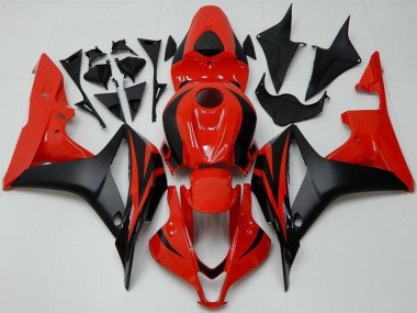 2007-2008 Red Matte Black Honda CBR600RR Bike Fairings