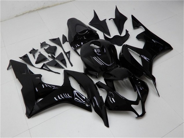 2007-2008 Glossy Black Honda CBR600RR Motorcycle Fairings