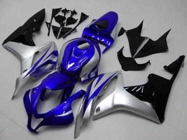 2007-2008 Silver Blue Glossy Black OEM Style Honda CBR600RR Motorcycle Fairings