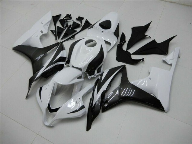 2007-2008 White Glossy Black Honda CBR600RR Bike Fairings