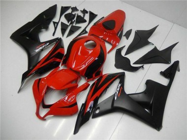 2007-2008 Red Matte Black with Decals Honda CBR600RR Motorcycle Fairings