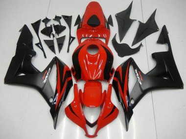 2007-2008 Red Matte Black with Decals Honda CBR600RR Motorcycle Fairings