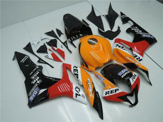 2007-2008 Orange White Red Glossy Black Repsol Honda CBR600RR Bike Fairings