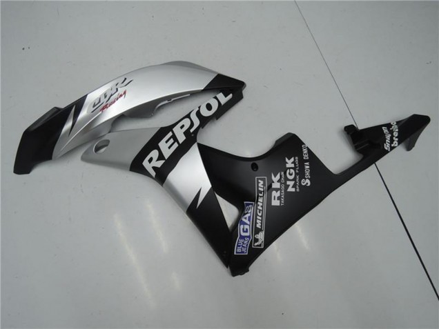 2007-2008 Matte Black Silver Grey Repsol Honda CBR600RR Motorcycle Fairings