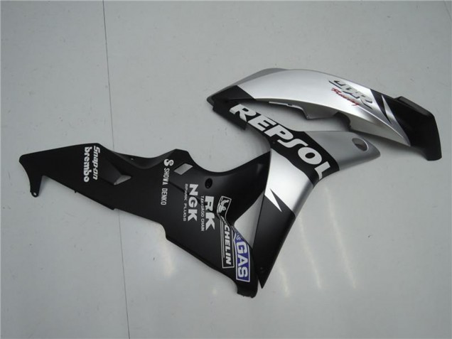 2007-2008 Matte Black Silver Grey Repsol Honda CBR600RR Motorcycle Fairings