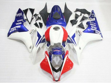 2007-2008 White Red Blue HRC Honda CBR600RR Motorcycle Fairing Kits