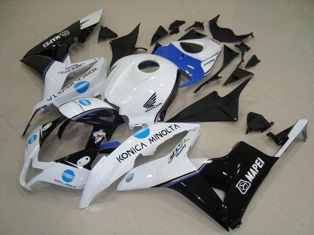 2007-2008 White Blue Glossy Black Konica Minolta Honda CBR600RR Motorcycle Fairings