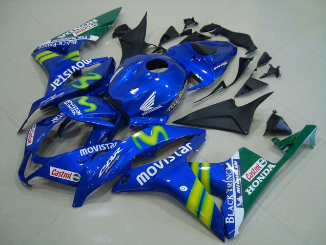 2007-2008 Blue Green MoviStar Castrol Honda CBR600RR Motorcycle Fairing