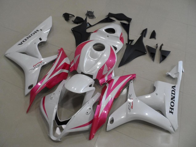 2007-2008 White Pink Honda CBR600RR Motorcycle Fairings