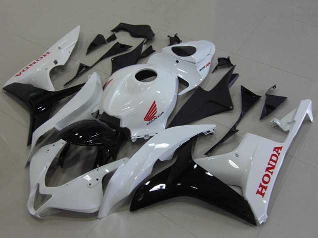 2007-2008 White Glossy Black Red Honda CBR600RR Motorcycle Fairings